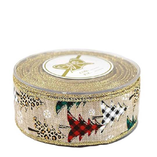 Ribbon 9mt, 45mm Stylish Xmas Trees *ETA Nov